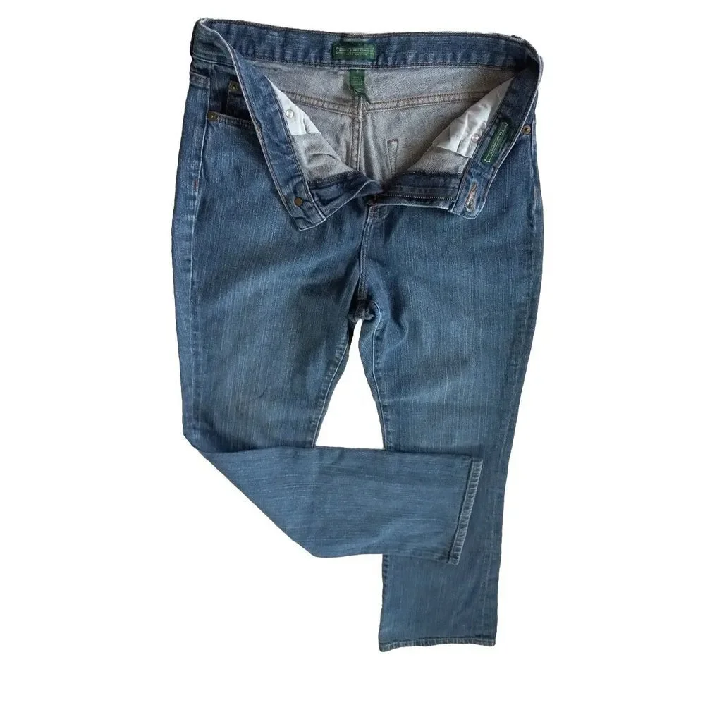 LRL Lauren Jeans Co. Women's 6 Denim Pants Inseam 30 Classic Straight Blue